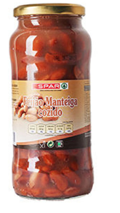 Picture of Feijão SPAR Manteiga Cozido Frasco 540gr