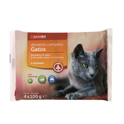 Picture of Alim Gato SPAR Frango Peru Boi 4x100gr