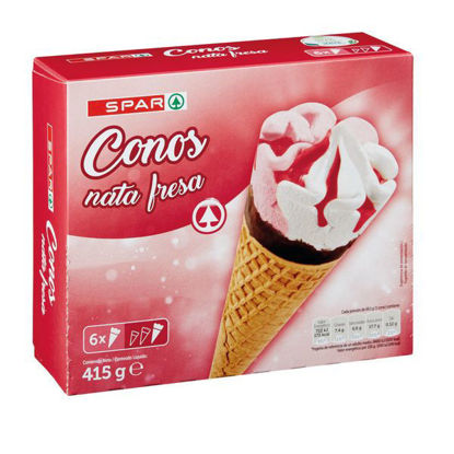 Picture of Gelado SPAR Cone Morango Nata 6x120ml