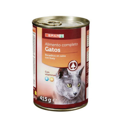 Picture of Alim Gato SPAR Bocados Vaca Lata 415gr